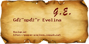 Gáspár Evelina névjegykártya